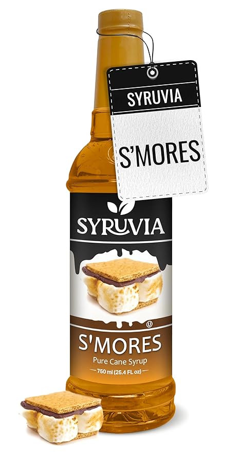 Syruvia Coffee Syrup, S'mores Flavored Syrup for Drinks, Lattes, and Desserts – 25.4 fl oz | Amazon (US)