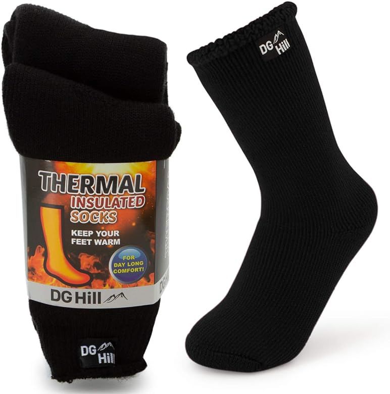 DG Hill (2pk or 4pk Kids Thermal Winter Socks, Thick Insulated Heated Boot Socks for Cold Weather... | Amazon (US)