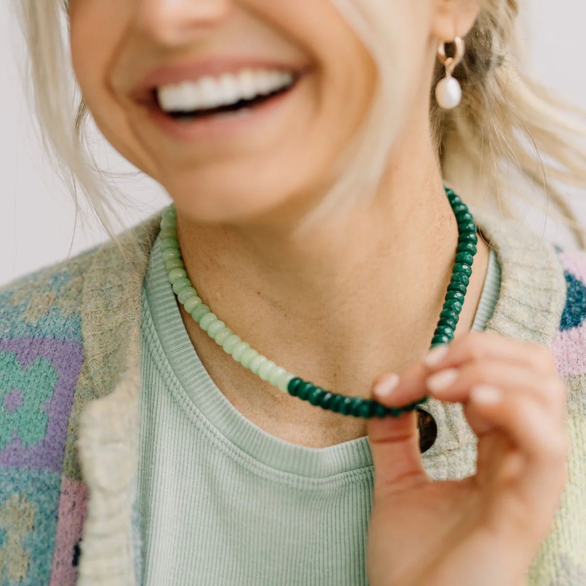 Gem Necklace: Emerald + Mint | The Worthy Co.