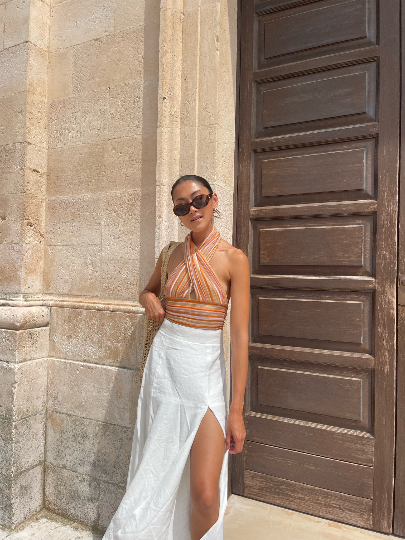 summer outfit - multi wear knit wrap top, linen maxi skirt 



#LTKSeasonal #LTKeurope #LTKtravel