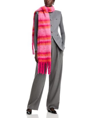 AQUA Lulla Stripe Monochrome Chunky Tassel Scarf  | Bloomingdale's Jewelry & Accessories | Bloomingdale's (US)
