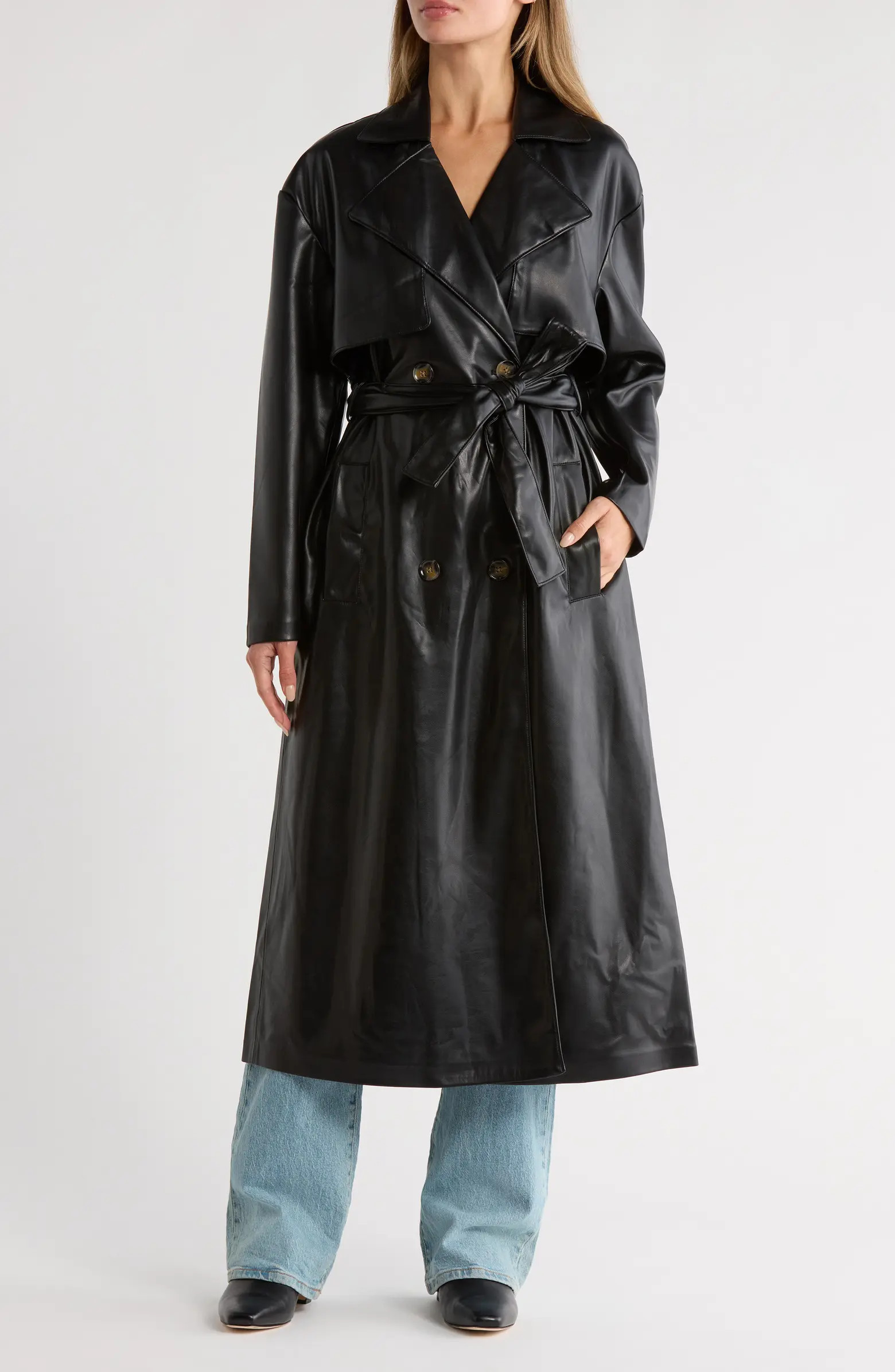 BLANKNYC Faux Leather Trench Coat | Nordstromrack | Nordstrom Rack