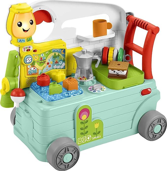 Fisher-Price Laugh & Learn On-the-Go Camper, Musical Push-Along Walker and Activity Center for In... | Amazon (US)