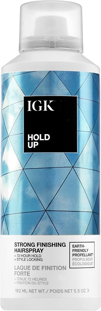 IGK HOLD UP Strong Hold Finishing Hairspray | Strong Hold + No Crunch + High Gloss | Vegan + Crue... | Amazon (US)
