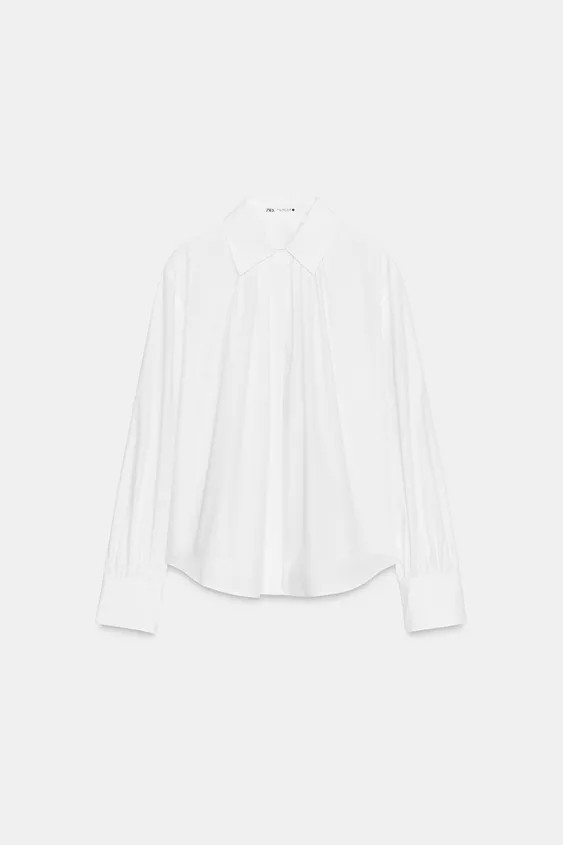 POPELINHEMD MIT ZIERFALTEN ZW COLLECTION | Zara DE