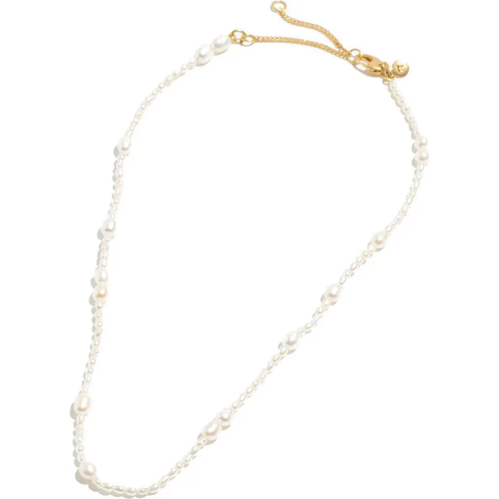 Madewell Mixed Pearl Beaded Choker Necklace in Freshwater Pearl at Nordstrom | Nordstrom