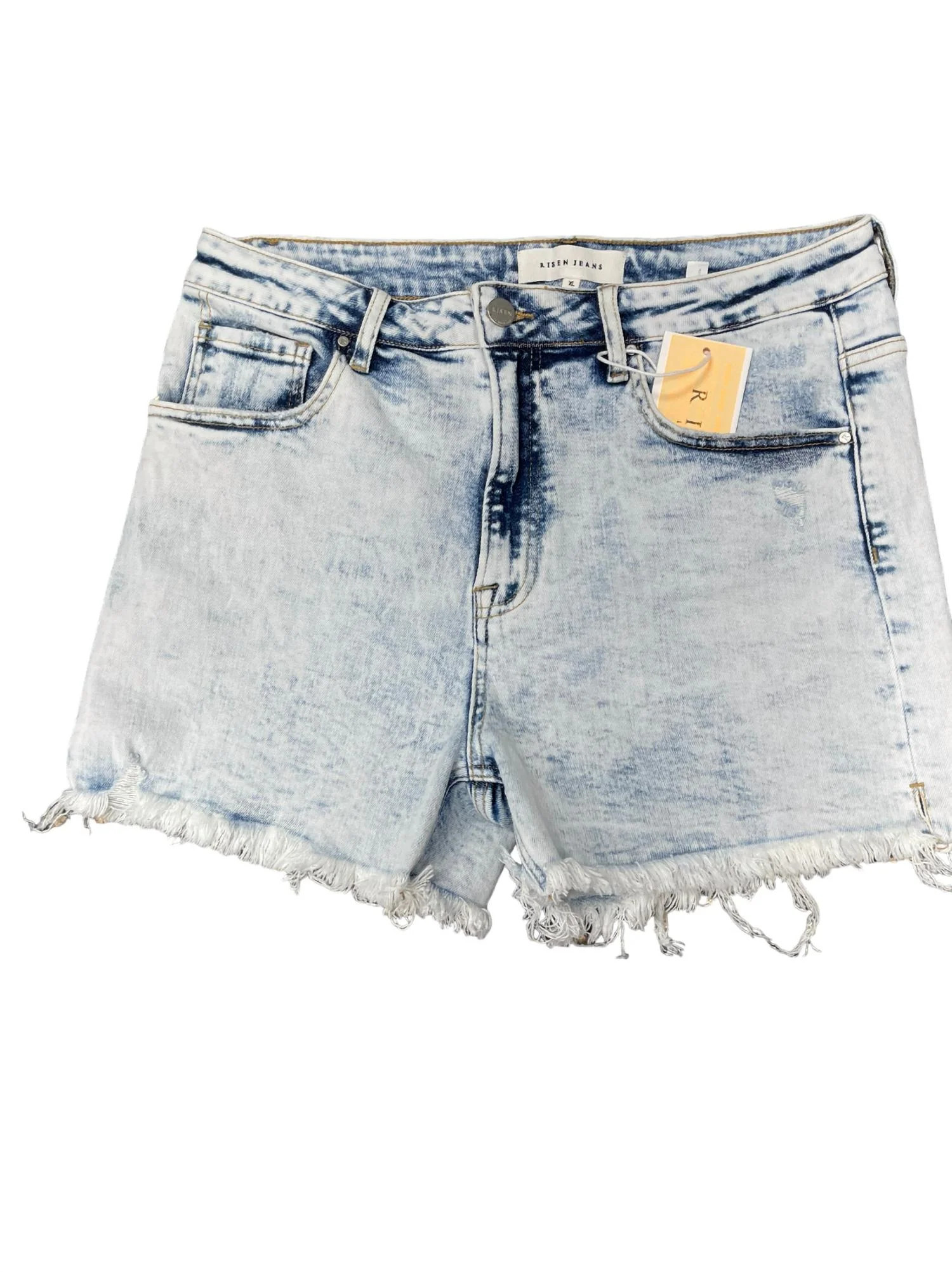 High Rise Side Slit Shorts In Acid Light | Shop Simon