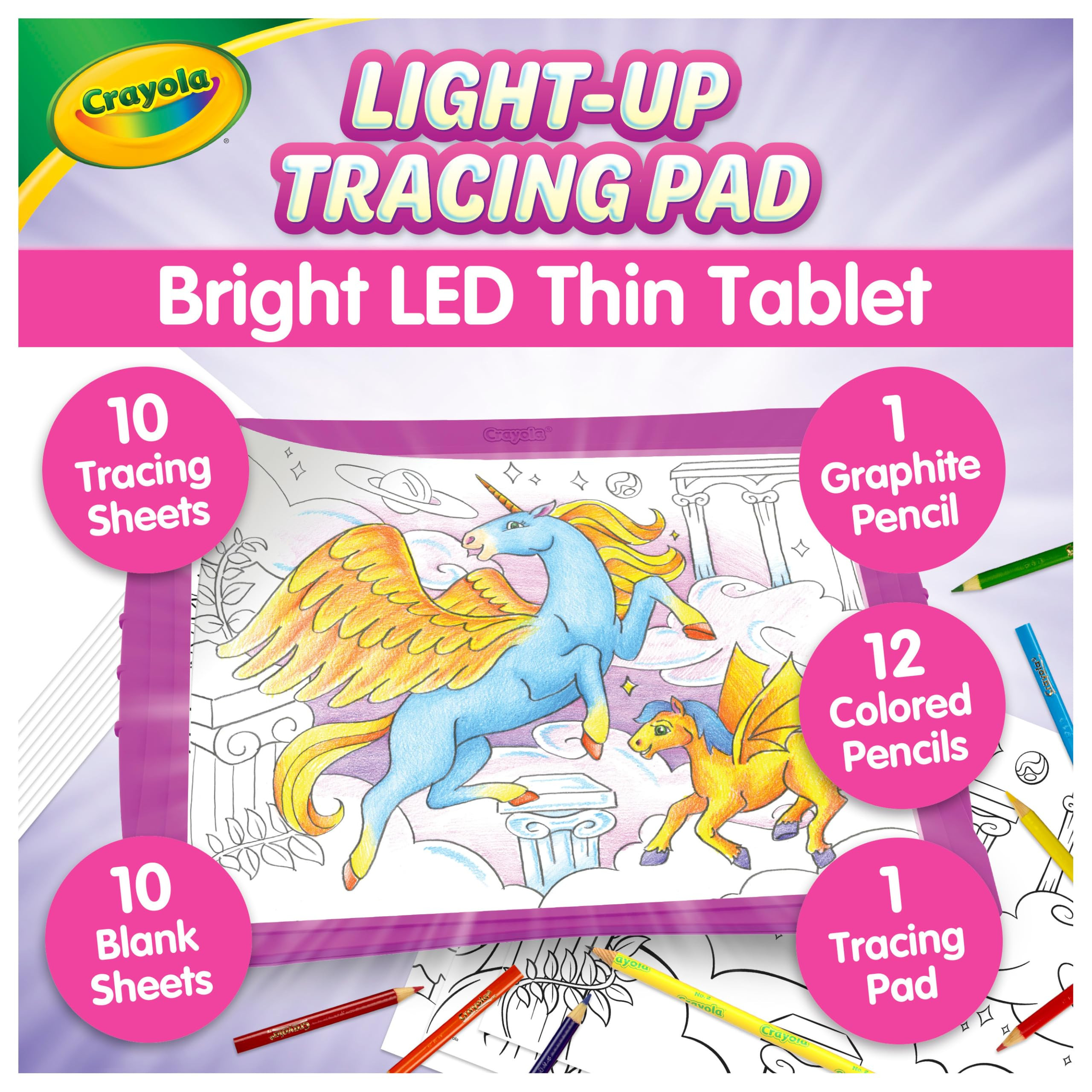 Crayola Light Up Tracing Pad Pink, Best Birthday, Holiday & Christmas Gifts for Girls & Boys, 6, ... | Amazon (US)