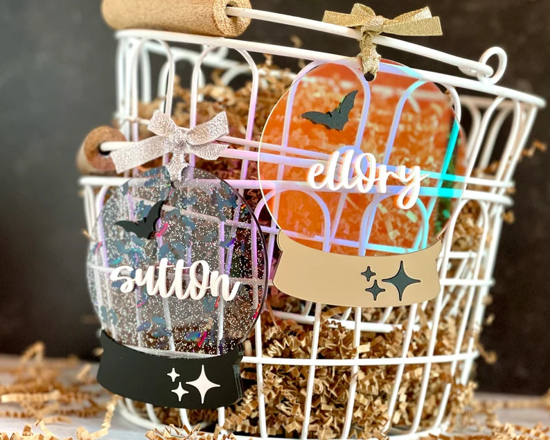 Custom Crystal Ball Halloween Boo Basket Tag - Etsy | Etsy (US)