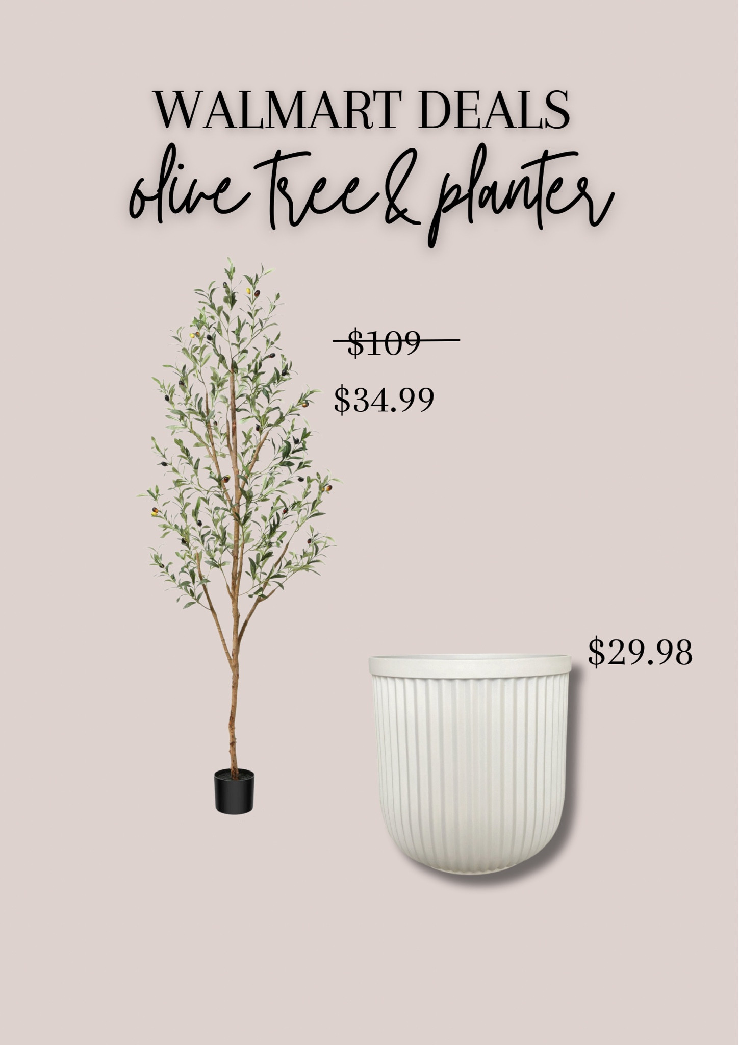 $34.99 WAS $109 
Faux 6’ olive tree home decor from Walmart 

Walmart deal 
#walmartdeal #walmart #sale 

#LTKSaleAlert #LTKHome
