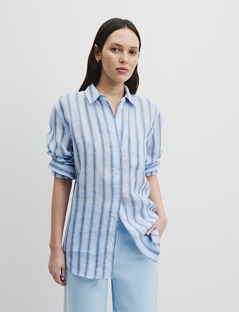Country Road Organically Grown Linen Shirt | David Jones | David Jones (Australia & New Zealand)