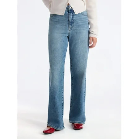 No Boundaries High Rise Baggy Wide Leg Jeans, 32" Inseam, Women’s and Women's Plus | Walmart (US)