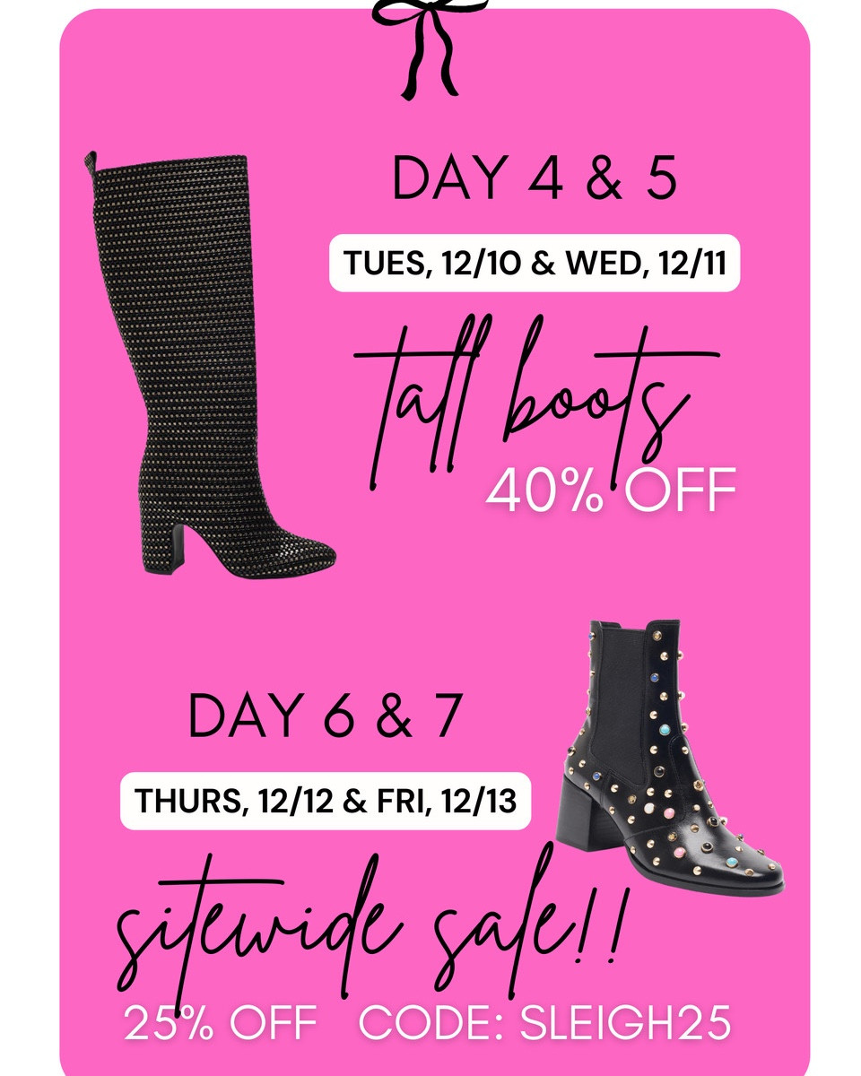 Cecelia New your sale

Hurry and grab a deal on great boots!

40% off tall boots

25% off site wide

Great gifts

#LTKSaleAlert #LTKGiftGuide #LTKShoeCrush