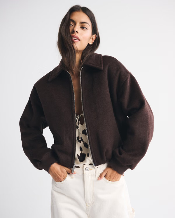 Wool-Blend Bubble Hem Coat | Abercrombie & Fitch (US)