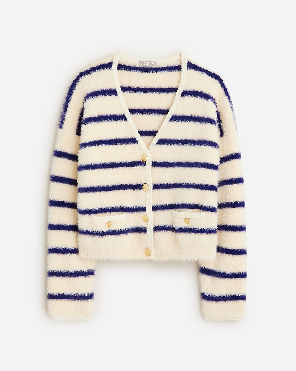 Sweater lady jacket in striped brushed yarn | J.Crew US