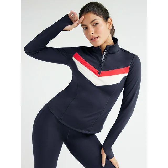 Love & Sports Women's Brushed Quarter Zip Pullover, Sizes XS-XXXL - Walmart.com | Walmart (US)
