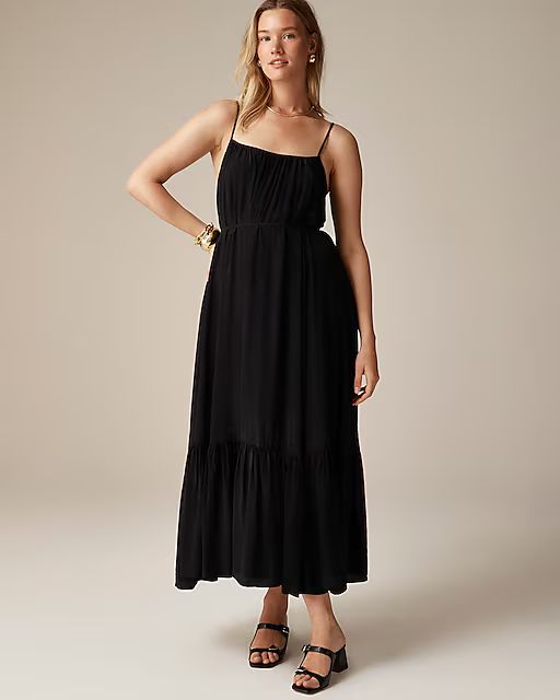 Caspia dress in dot crepe de chine | J. Crew US