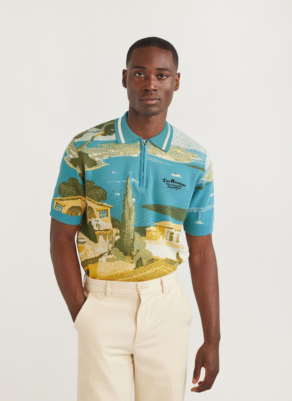 Vista Jacquard Polo | Percival x Slazenger | Multi | Percival Menswear