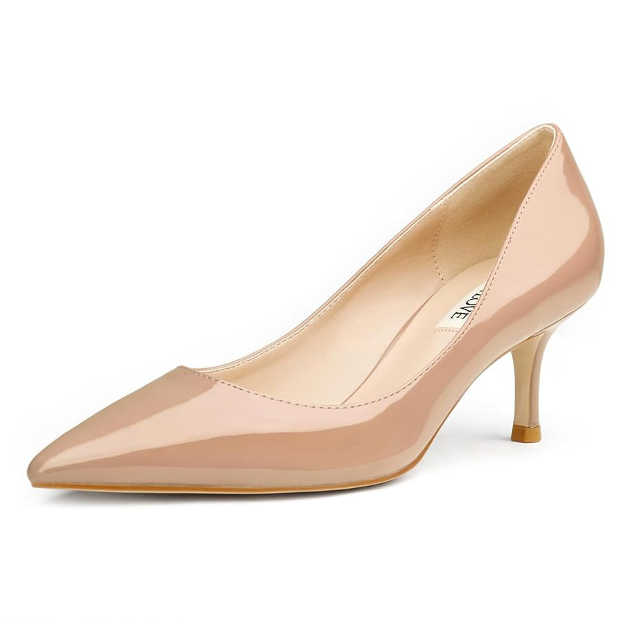 JOY IN LOVE Women's Shoes Low Heels Pointy Toe Kitten Heel Daily Pumps | Amazon (US)
