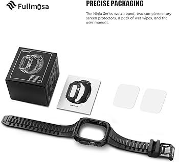 Fullmosa Watch Band Compatible Rugged Apple Watch Band Ultra2/Ultra 49mm with Bumper Case & Scree... | Amazon (US)