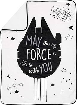 Lambs & Ivy Star Wars Millennium Falcon Baby Blanket - White | Amazon (US)
