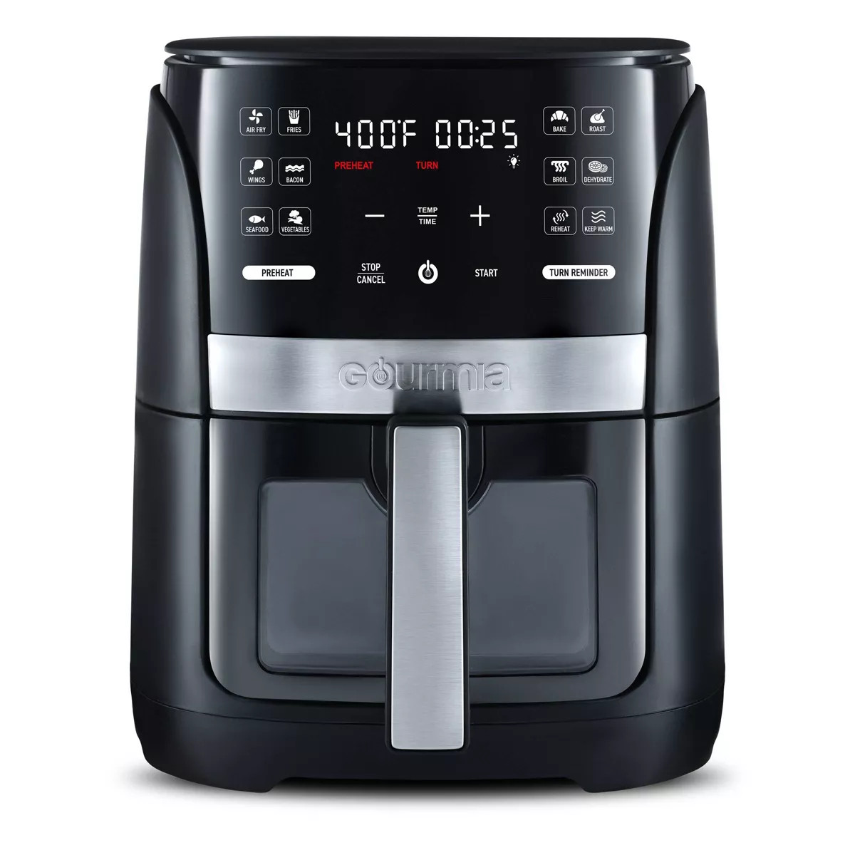 Gourmia 6-Qt Digital Window Air Fryer with 12 Presets & Guided Cooking Black | Target