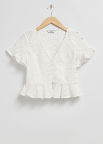 Broderie Anglaise Puff Sleeve Blouse | & Other Stories US