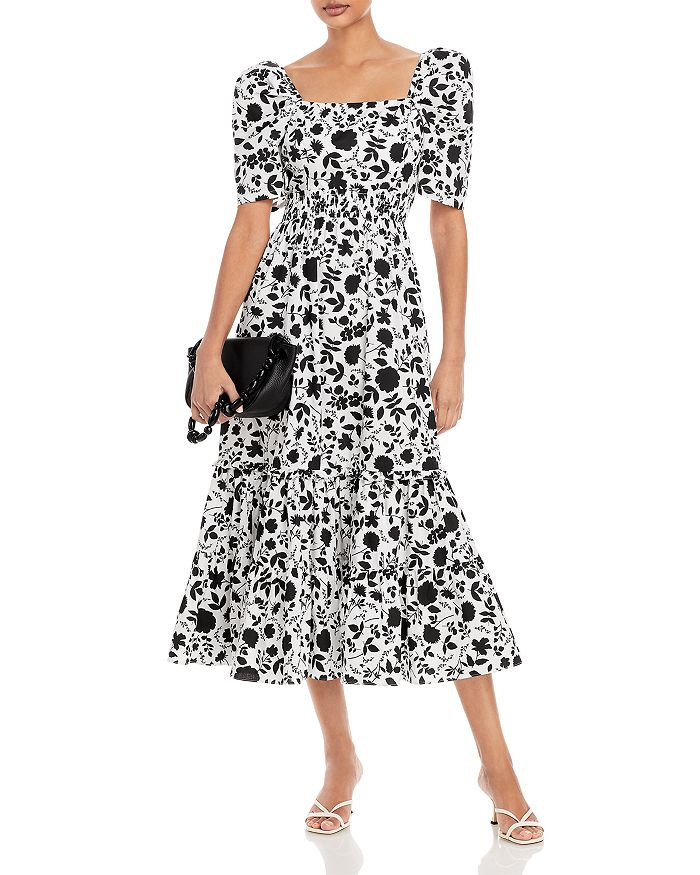 Floral Print Puff Sleeve Midi Dress - 100% Exclusive | Bloomingdale's (US)