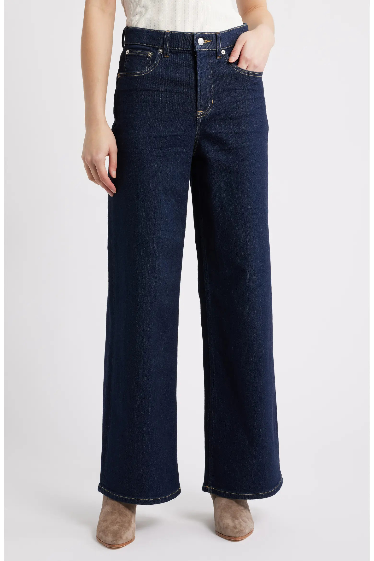 SPANXshape™ Authentic 360 High Waist Wide Leg Jeans (Women) | Nordstrom | Nordstrom