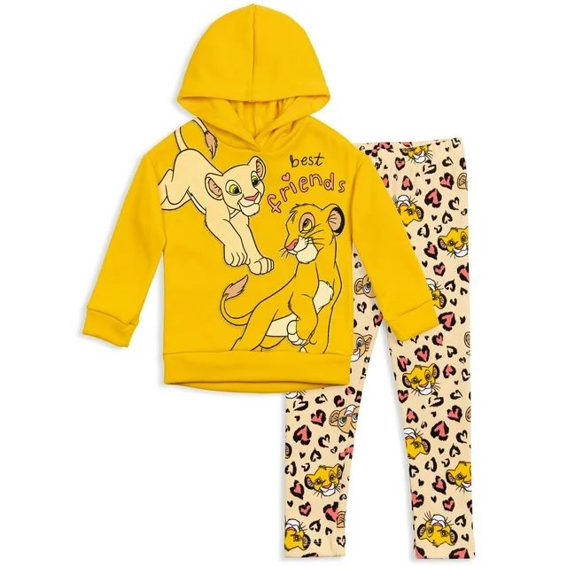Disney Lion King Simba Nala Toddler Girls Pullover Fleece Hoodie and Leggings Outfit Set Infant t... | Walmart (US)