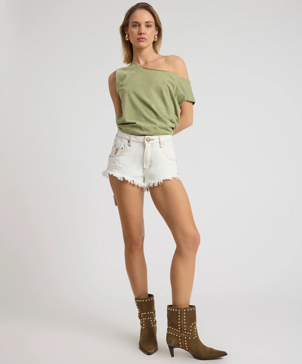Renegades High Waist Denim Shorts - White Beauty | One Teaspoon | OneTeaspoon