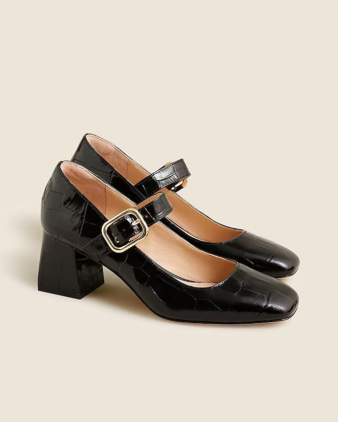 Layne Mary Jane heels in croc-embossed Italian leather | J. Crew US