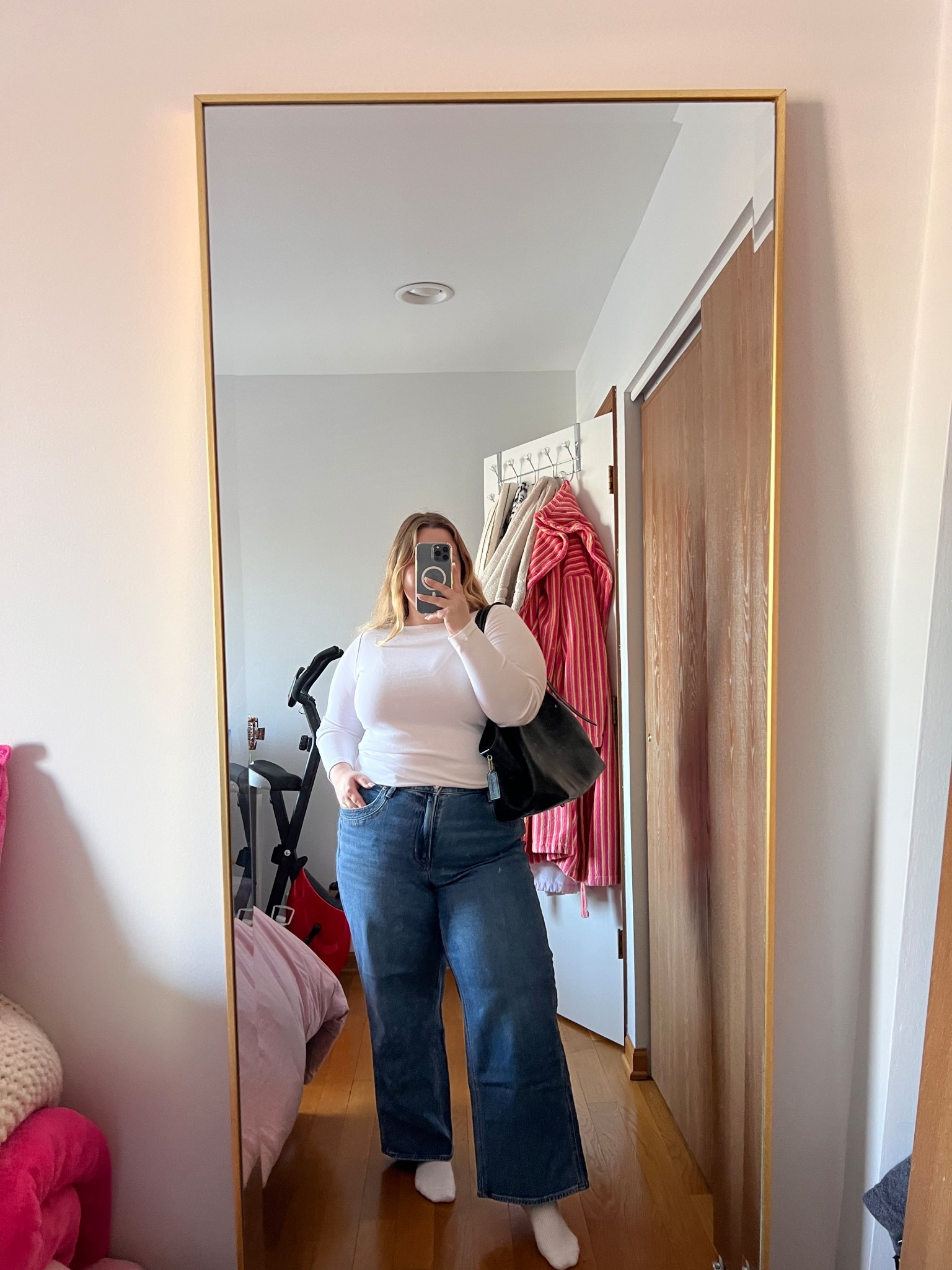 ootd ft. coach gramercy tote bag. wearing long sleeve in a large and wearing jeans in a size 20 short

#LTKootd #LTKgrwm #LTKPlusSize