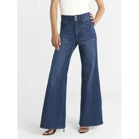 Sofia by Sofia Vergara Women s and Women s Plus Margot Wide Leg High Rise Jeans 30.5 and 32.5 Inseams Sizes 0-28 | Walmart (US)