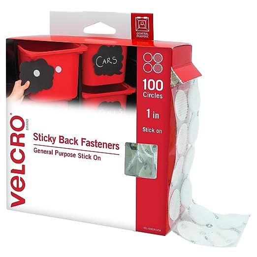 VELCRO Brand Large 1 Inch Dots with Adhesive | 100pk Circles | Stick On Round Hook and Loop Tape ... | Amazon (US)