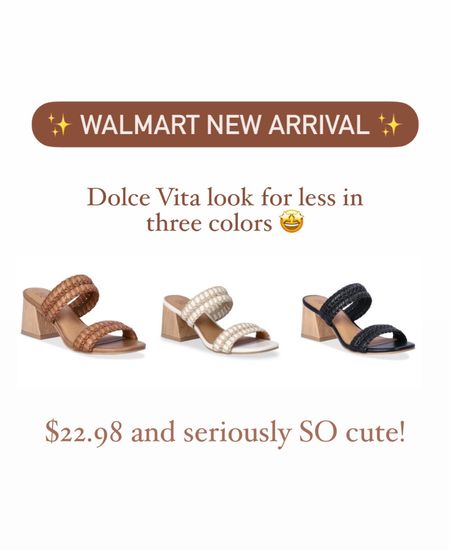 Walmart shoes new arrival! The cutest dupe for dolce vita heeled sandals! Block heel woven double band sandals come in black, cognac and bone. 

Vacation outfit, spring break outfits, strappy sandals, resort wear, nude heels, summer shoes 

#LTKshoecrush #LTKfindsunder50 #LTKMostLoved