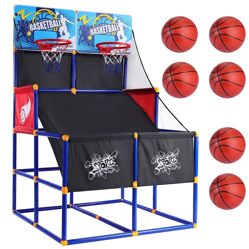 Basketball Goal for Kids, Outdoor Indoor Basketball Hoop Arcade Game with 6 Balls with Pump, Bask... | Walmart (US)