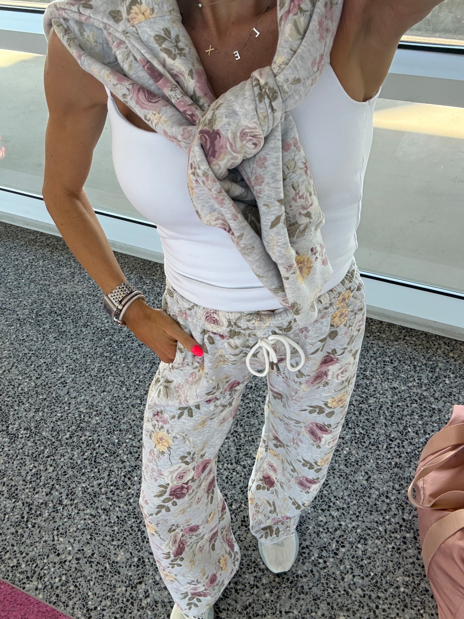Today’s travel outfit love this matching floral set size xxs. Cami size xs with built in bra 

#LTKPetite #LTKSaleAlert