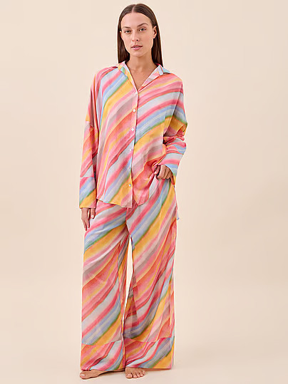 Papinelle Sophie Stripe Full-Length Cotton PJ Set, Print, M - Women's Pajama Sets - Victoria's Secret | Victoria's Secret (US / CA )