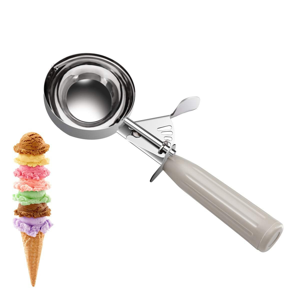 Commercial-Grade Ice Cream Scooper 3.25 oz, 18/8 Stainless Steel Cookie Scoop with Plastic Handle... | Amazon (US)