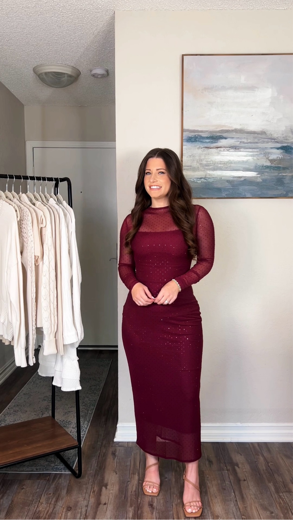 Long Sleeve Rhinestone Mesh Maxi Dress wearing XXS Petite 

#LTKFindsUnder100 #LTKSeasonal #LTKStyleTip