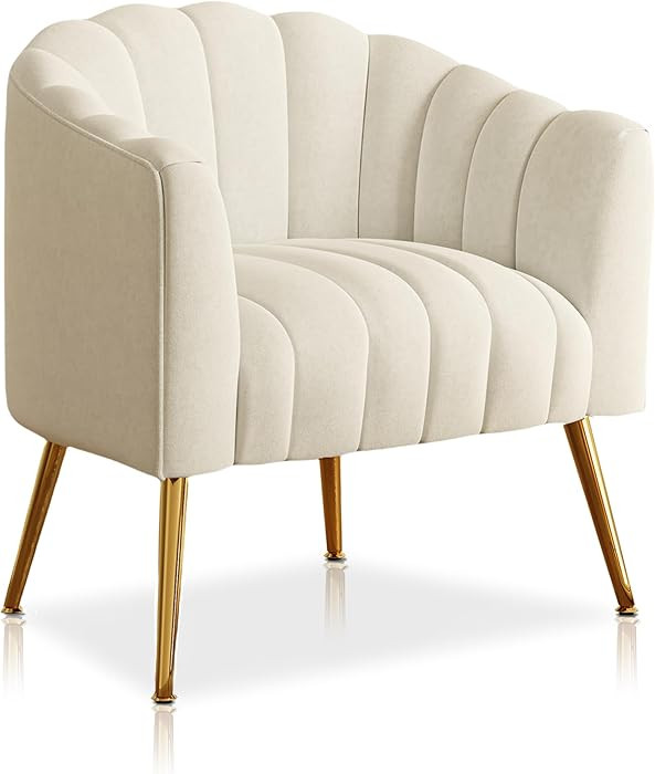 Oversized Pumpkin Couch Accent Chair, Modern Comfy Velvet Upholstered Barrel Chairs, Luxury Singl... | Amazon (US)