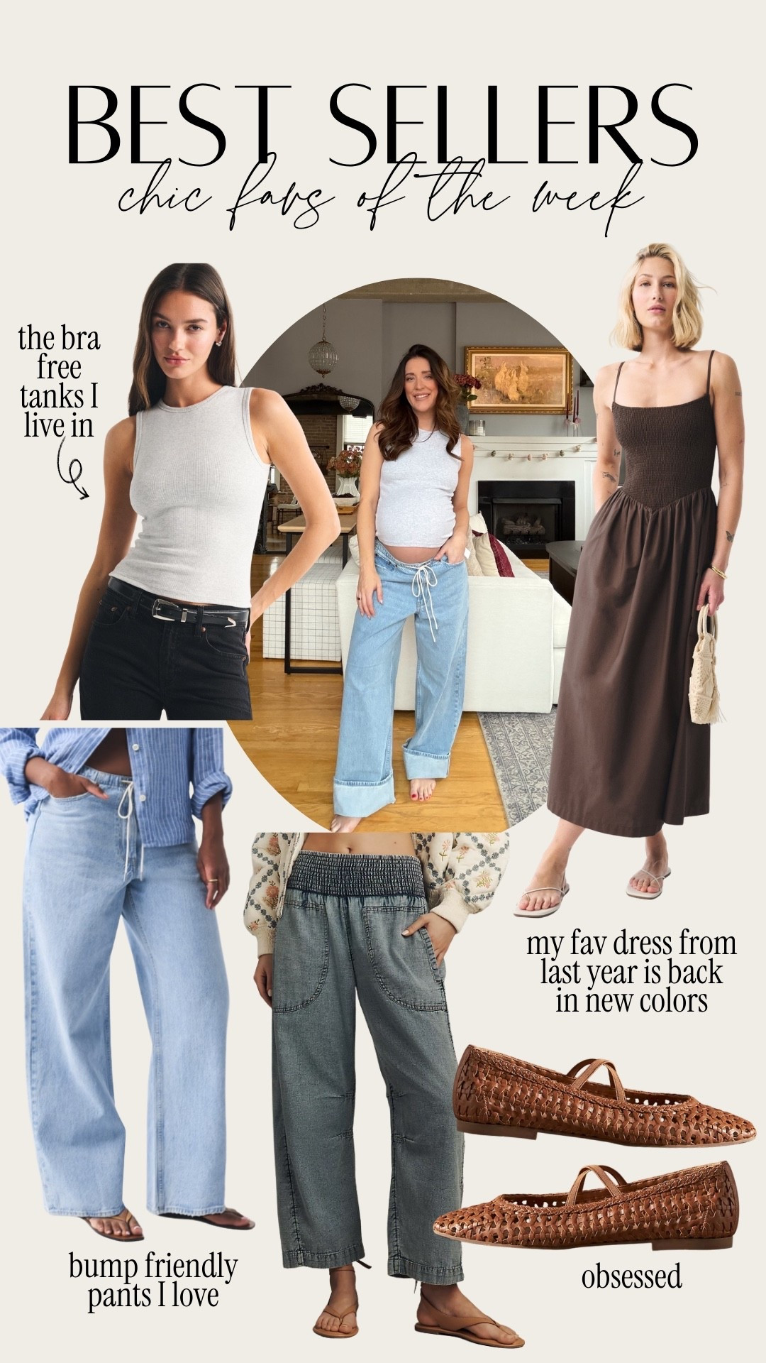Best sellers of the week! Bump friendly pants, bra free tanks, best selling maxi dress in new colors and spring essential flats 

#LTKBump