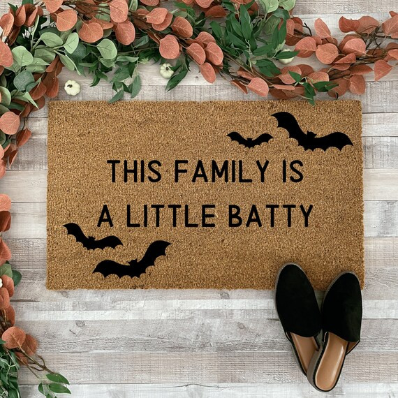 Bat Door Mat, Halloween Doormat For Front porch, Bat Welcome Mat, Halloween Bat Decoration, Hallo... | Etsy (US)