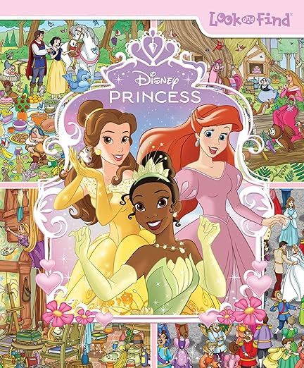 Disney Princess Cinderella, Tangled, Aladdin and More!- Look and Find Activity Book - PI Kids    ... | Amazon (US)