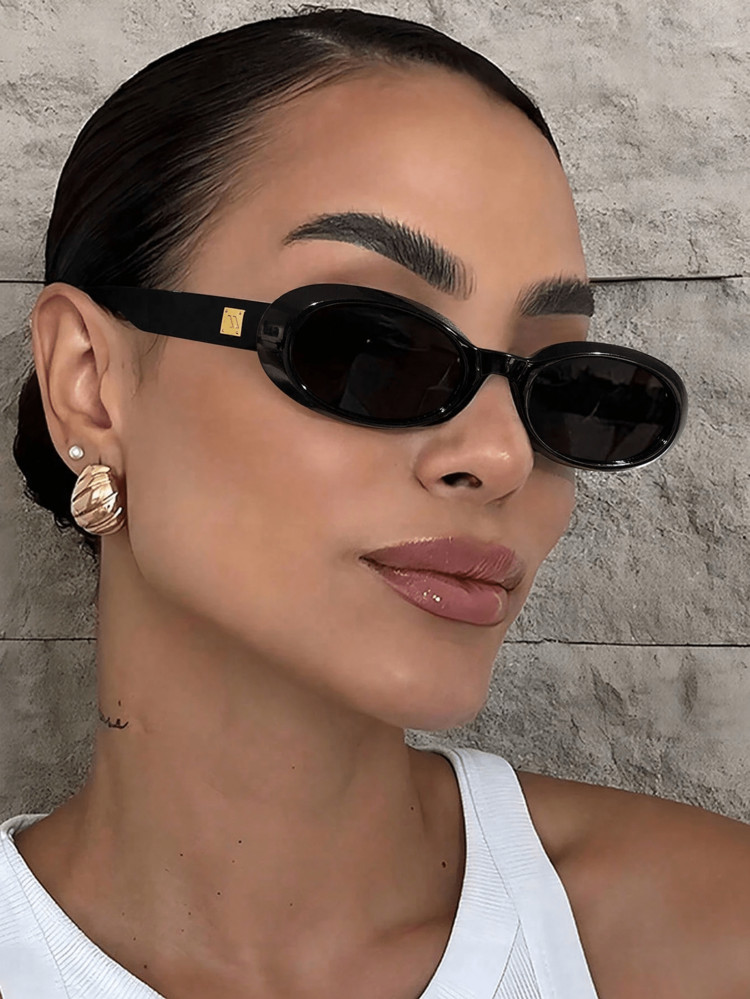 1pc New Small Frame Oval Fashion Glasses, Retro Street Style Versatile Personalized Glasses For W... | SHEIN