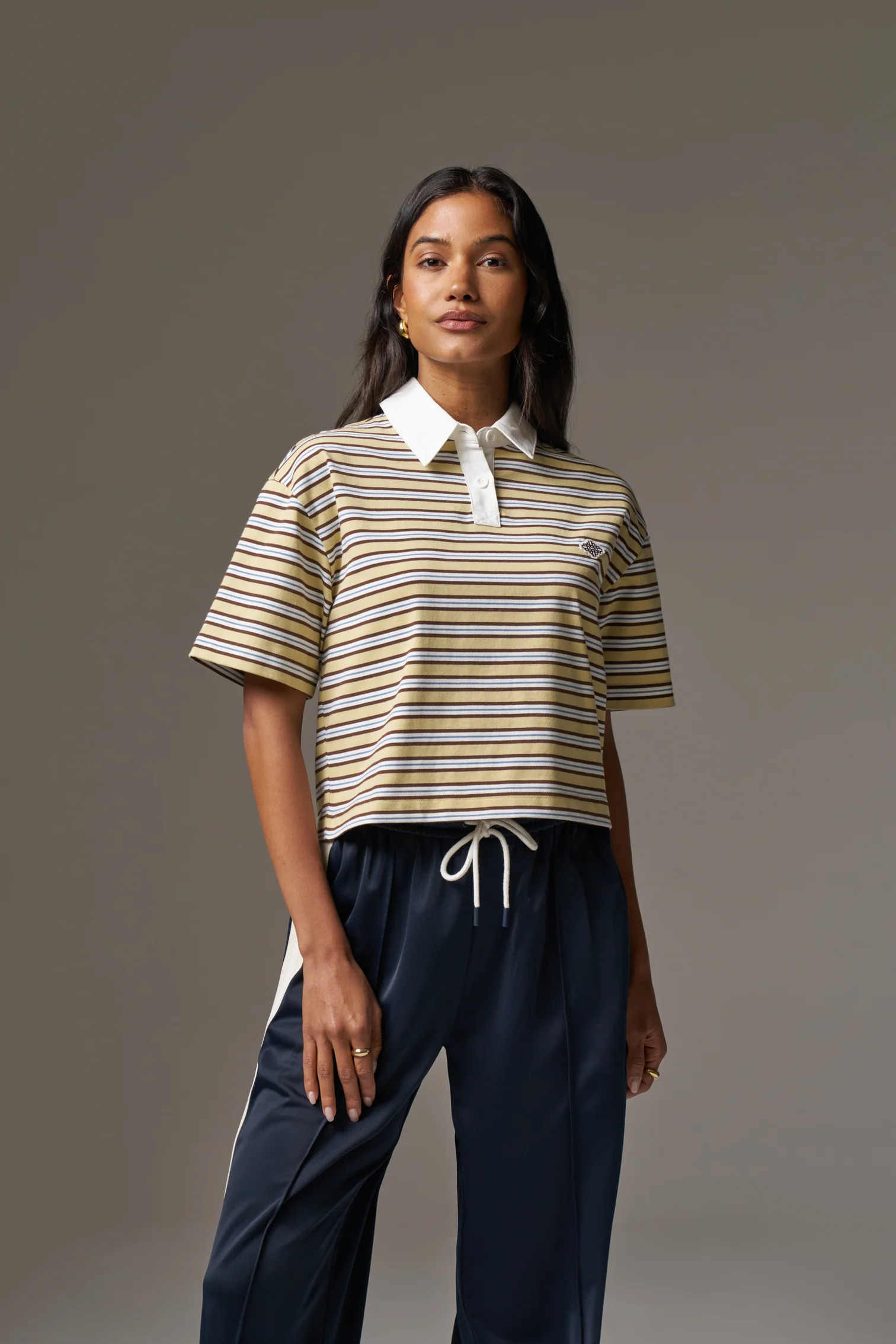 STRIPED POLO TEE - YELLOW | The Couture Club