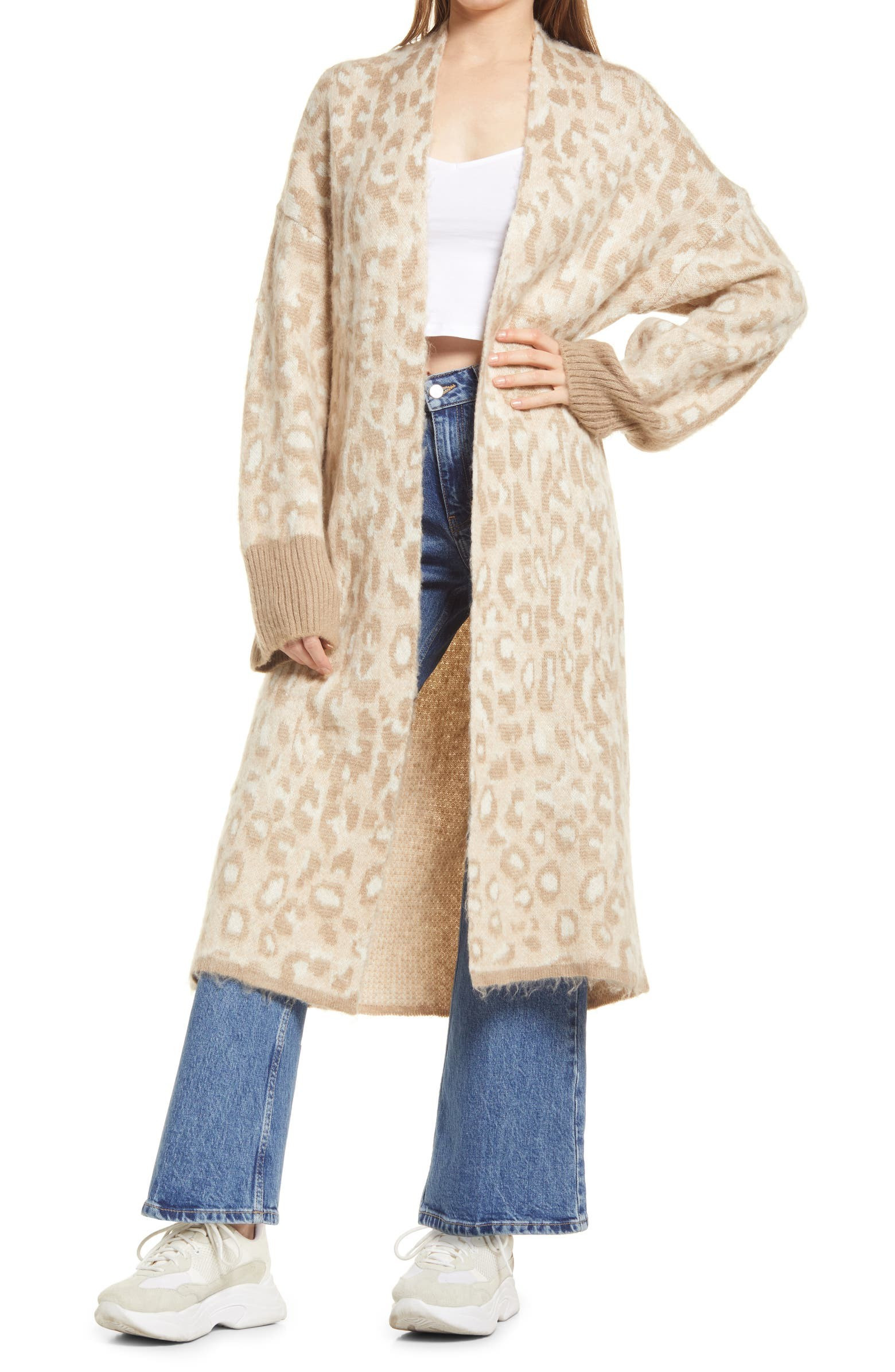 Brushed Animal Pattern Maxi Cardigan | Nordstrom