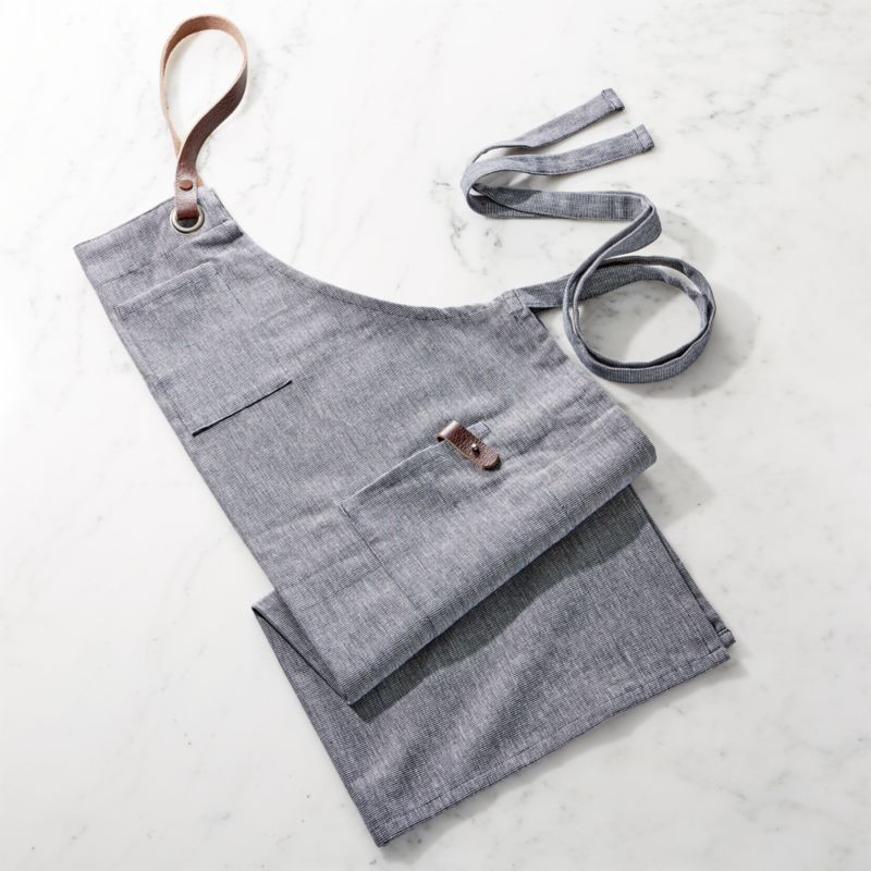 Denim Apron with Pockets + Reviews | Crate and Barrel | Crate & Barrel