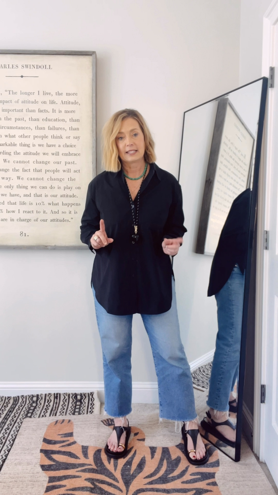 ✨ Beachy Vibes & Elevated Everyday ✨
These Mother Denim “Kick It” Ankle in So Surreal (S-O-W Surreal 🤍) are so good! Currently available at Anthropologie — perfect light wash + that raw hem you see me living in.

👖 Fit & Feel:
• True to size — but with just enough stretch to feel comfy (not overly stretchy).
• I’m 5’6” and they hit right at my ankle — love that perfect cropped length.
• I sized up 2 for a slouchier, beachier vibe, but if you want that classic fit, stick with your normal size.

⭐️ Why I love them:
• Light wash with that effortless, lived-in look 🌊
• Raw hem for cool coastal energy
• Laid-back + chic — great with tees, tanks, slides, or espadrilles

👗 Pro tip:
Keep your usual size for everyday wear — size up 1-2 for that relaxed, off-duty feel.

🛍️ Tap to shop them at Anthropologie — these are going to be a summer staple!


#LTKootd #LTKgrwm #LTKOver40